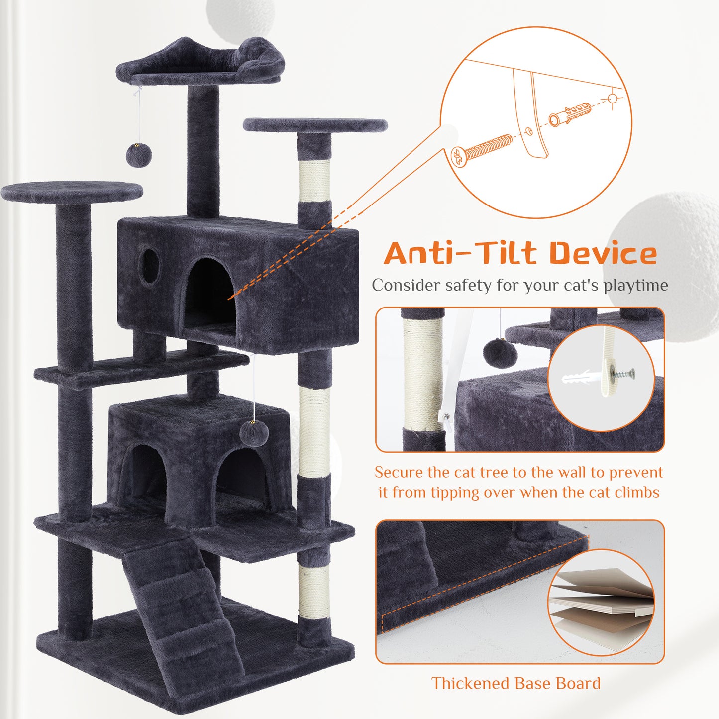A stylish, all-in-one cat treehouse that combines climbing, lounging, and play—designed for comfort, durability, and endless feline fun