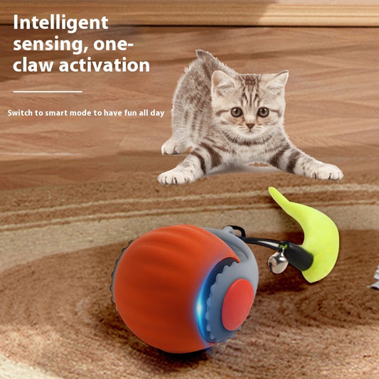 Automatic Funny Cat Toy Ball with Gravity Sensing and Two Modes in Orange and Blue - Chriswell’s