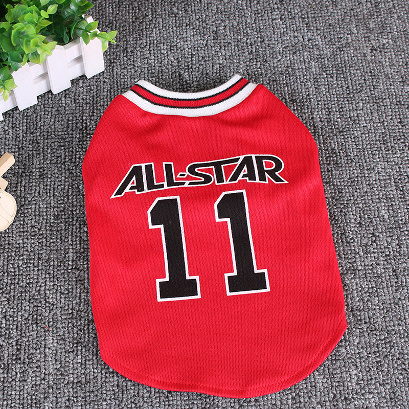 Hot World Cup Ball Spring And Summer Dog Vest Casual Cotton Pet T-Shirt All Star Design