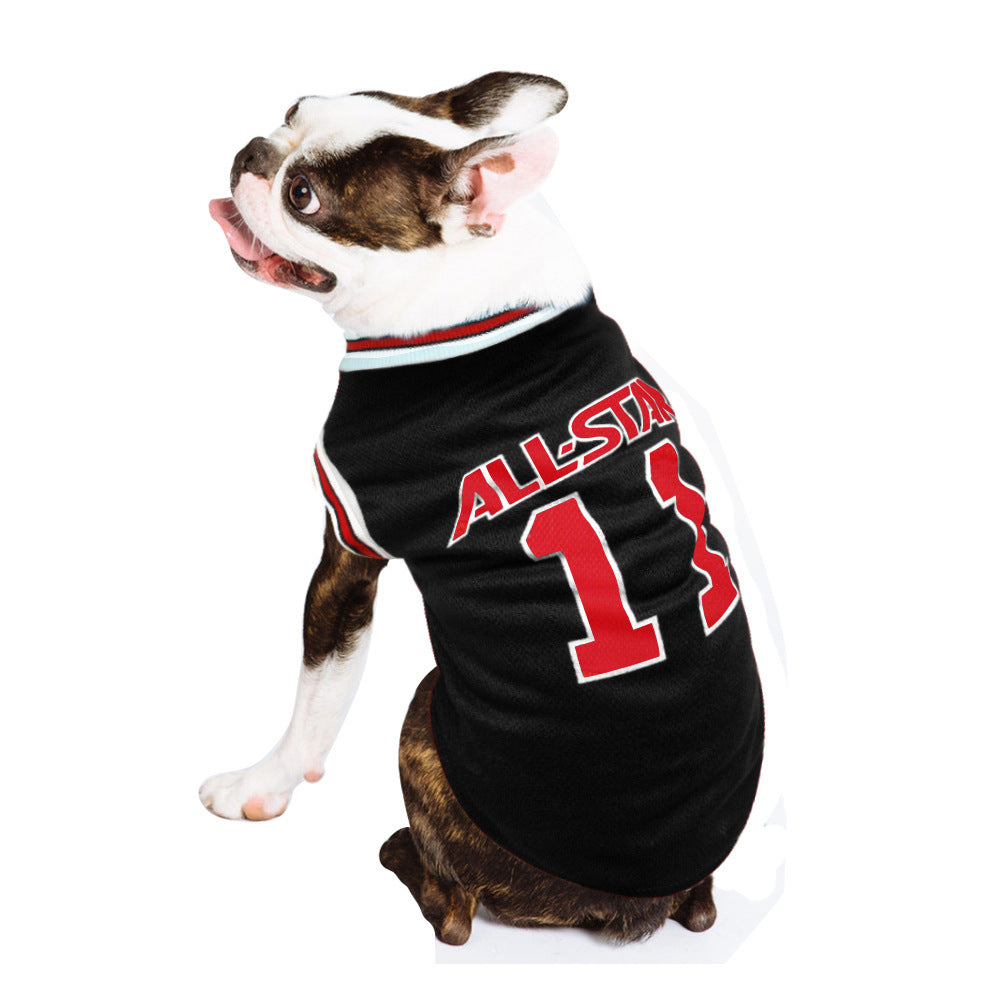 Hot World Cup Ball Spring And Summer Dog Vest Casual Cotton Pet T-Shirt All Star Design
