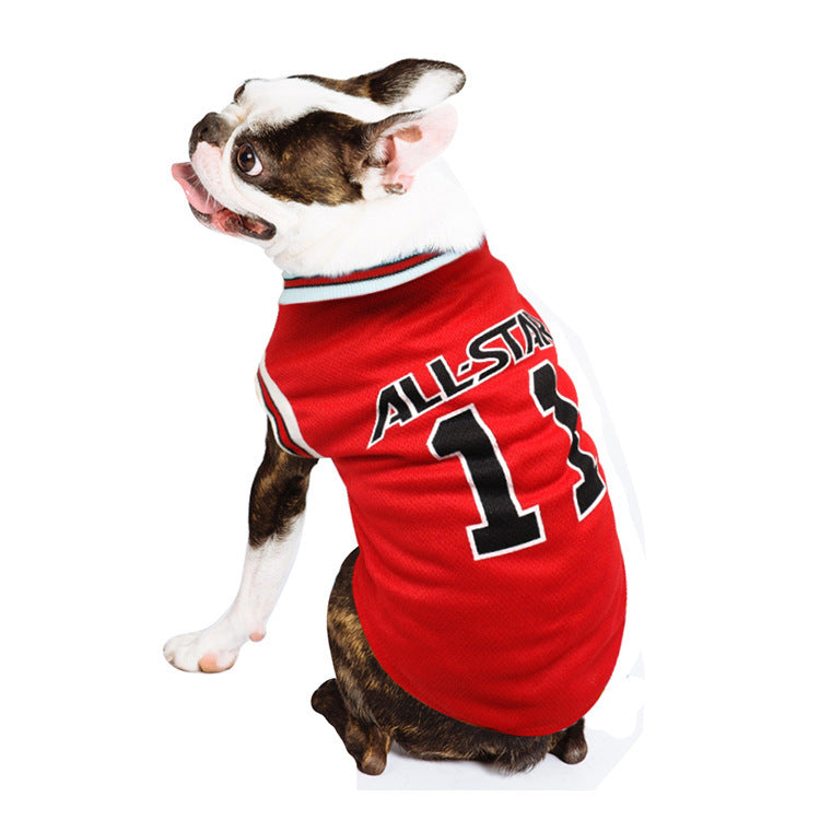 Hot World Cup Ball Spring And Summer Dog Vest Casual Cotton Pet T-Shirt All Star Design