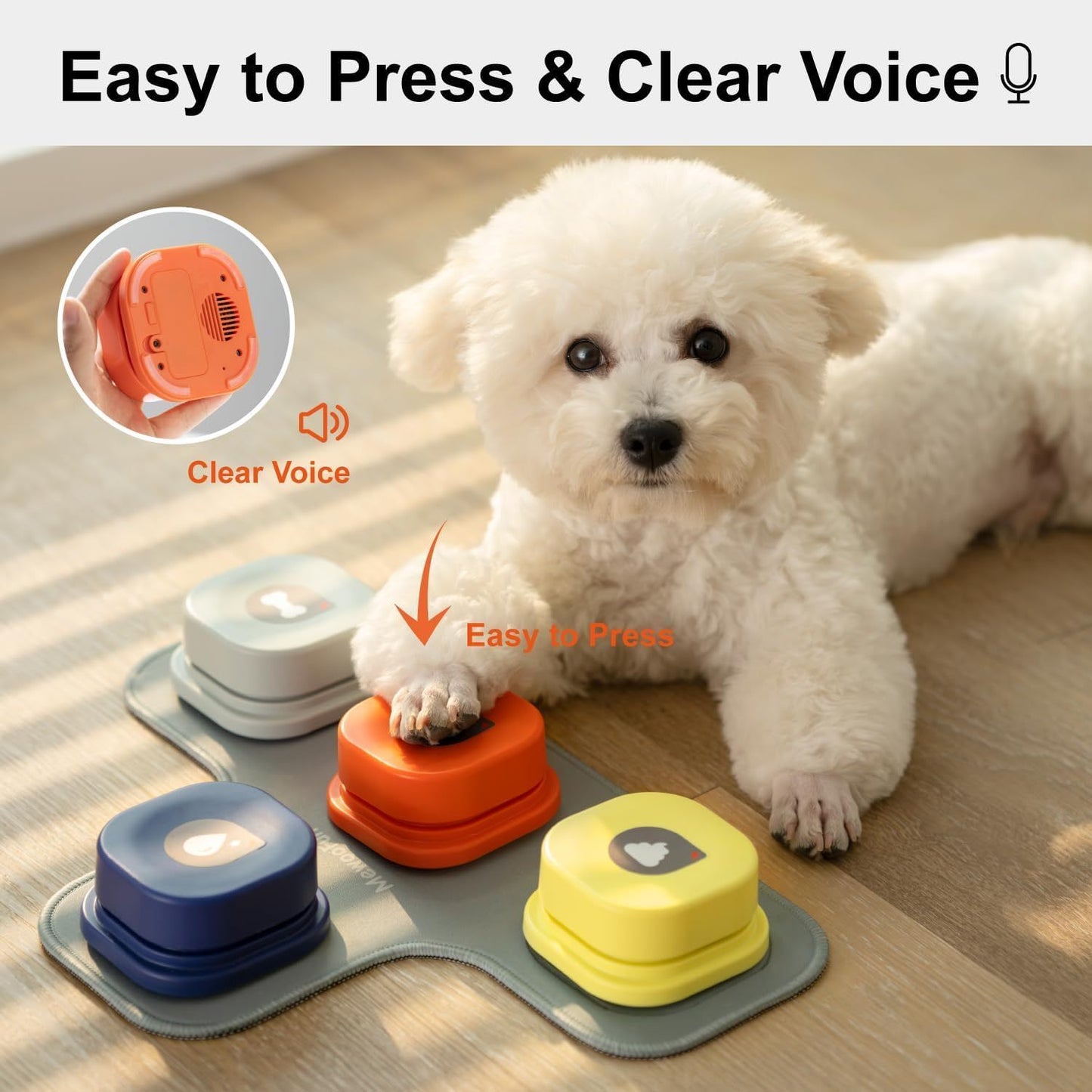 MEWOOFUN Dog Talking Buttons Set - 3 Recordable Communication Buttons With - Chriswell’s