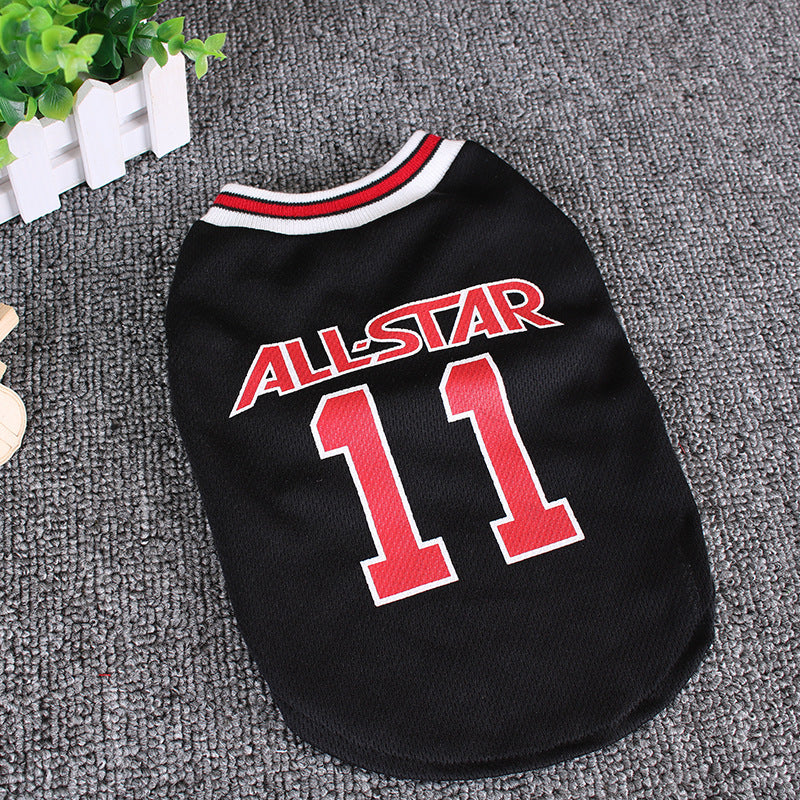 Hot World Cup Ball Spring And Summer Dog Vest Casual Cotton Pet T-Shirt All Star Design