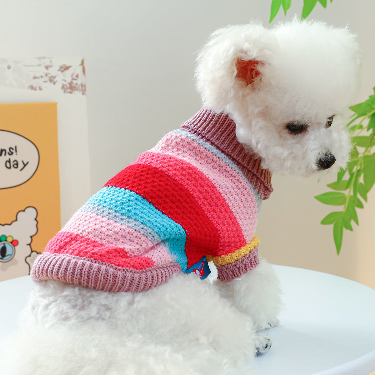 Colorful Stripes Comfortable Pet Sweater for Small Dogs - Chriswell’s