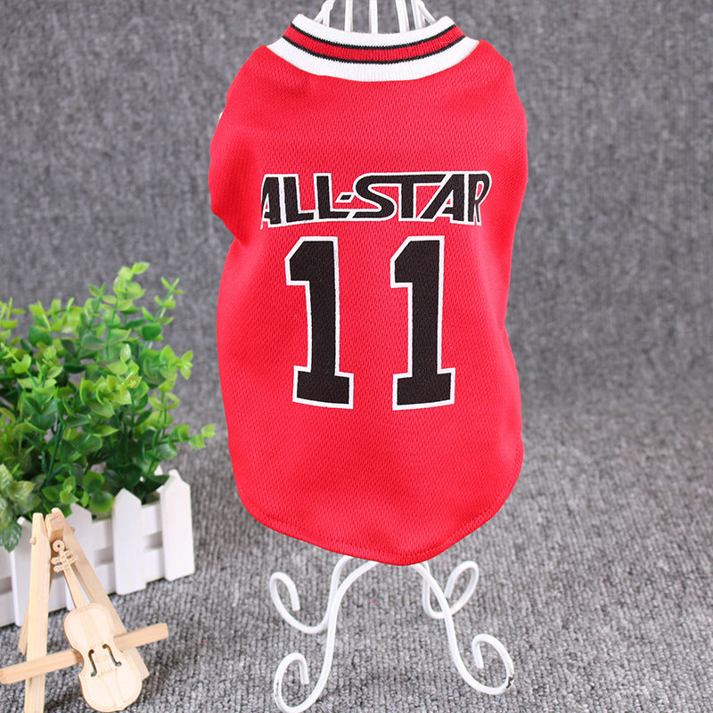 Hot World Cup Ball Spring And Summer Dog Vest Casual Cotton Pet T-Shirt All Star Design