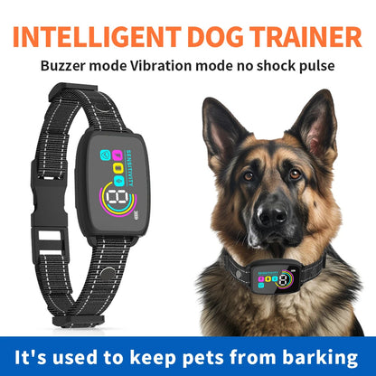 Smart Automatic Anti Barking Dog Collar Rechargeable Bark Stopper HD Digital Display IP67 Waterproof Pet Training Device