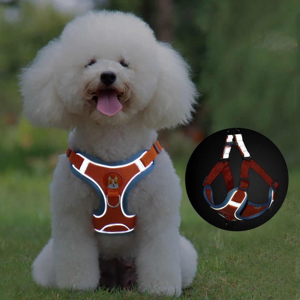 New Dog Leash And Harness Set Adjustable Puppy Cat Harness Vest Reflective No Pull Lead For Small Dogs And Chihuahuas
