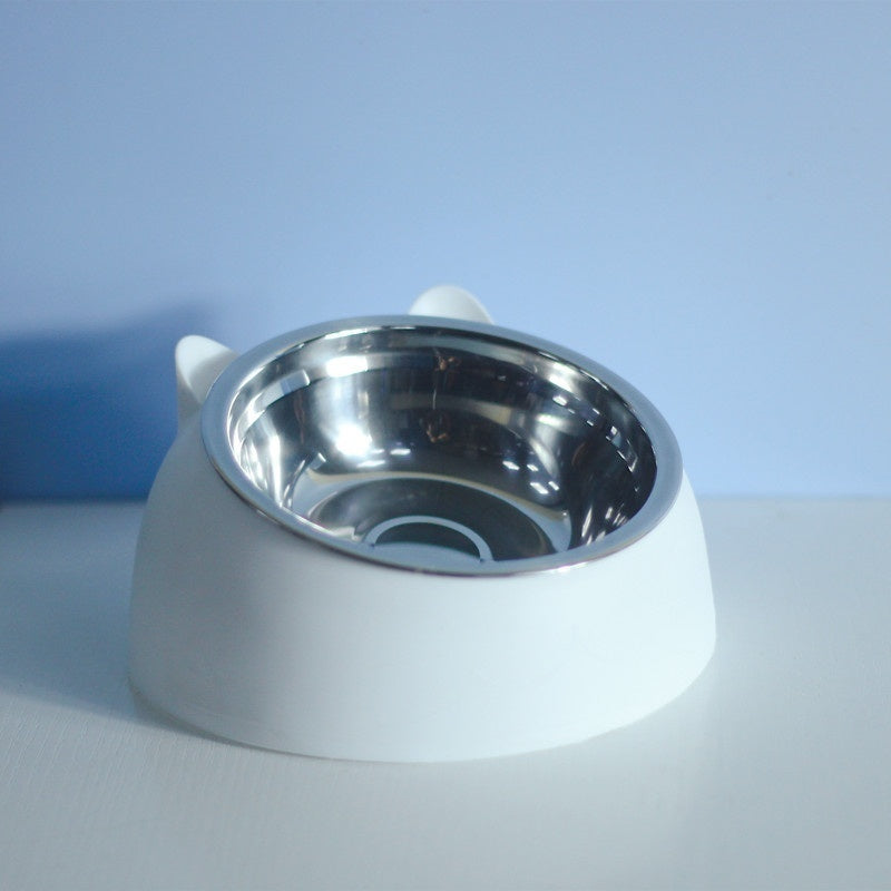Stainless Steel Double Dog Bowl With Cervical Protection Tilted Pet Food Basin - Chriswell’s