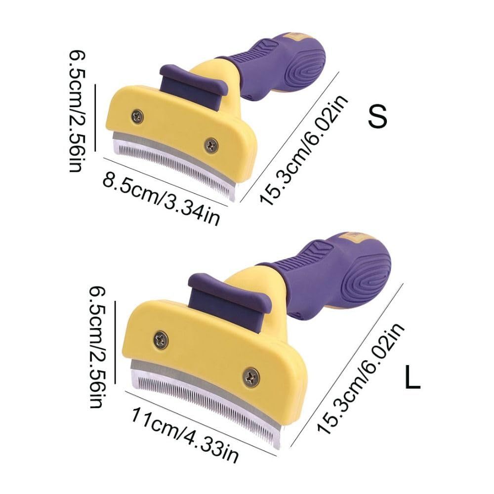 Large Pet Comb Shed happens. We fix it.”
This Large Pet Comb glides through thick fur, removing tangles, mats, and loose hair with ease. Perfect for big dogs and long-haired pets—hello, smooth coat!