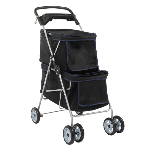 4-Wheeled Double-Decker Pet Stroller for Two Dogs and Cats - Chriswell’s