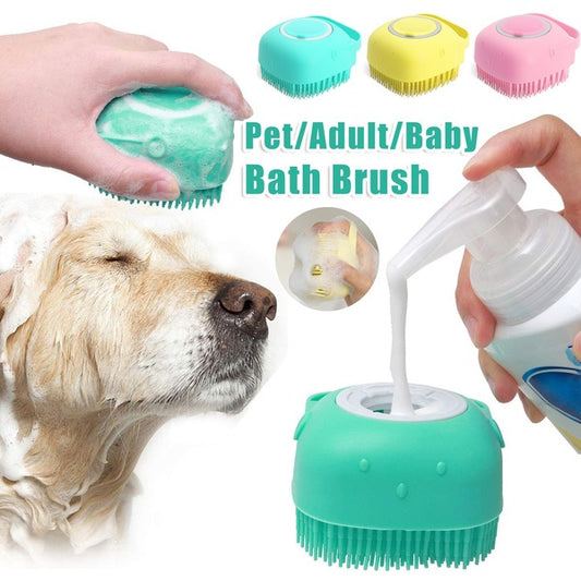 Silicone Dog Bath Massage Gloves Brush Pet Cat Grooming and Cleaning Tool for Shampoo - Chriswell’s