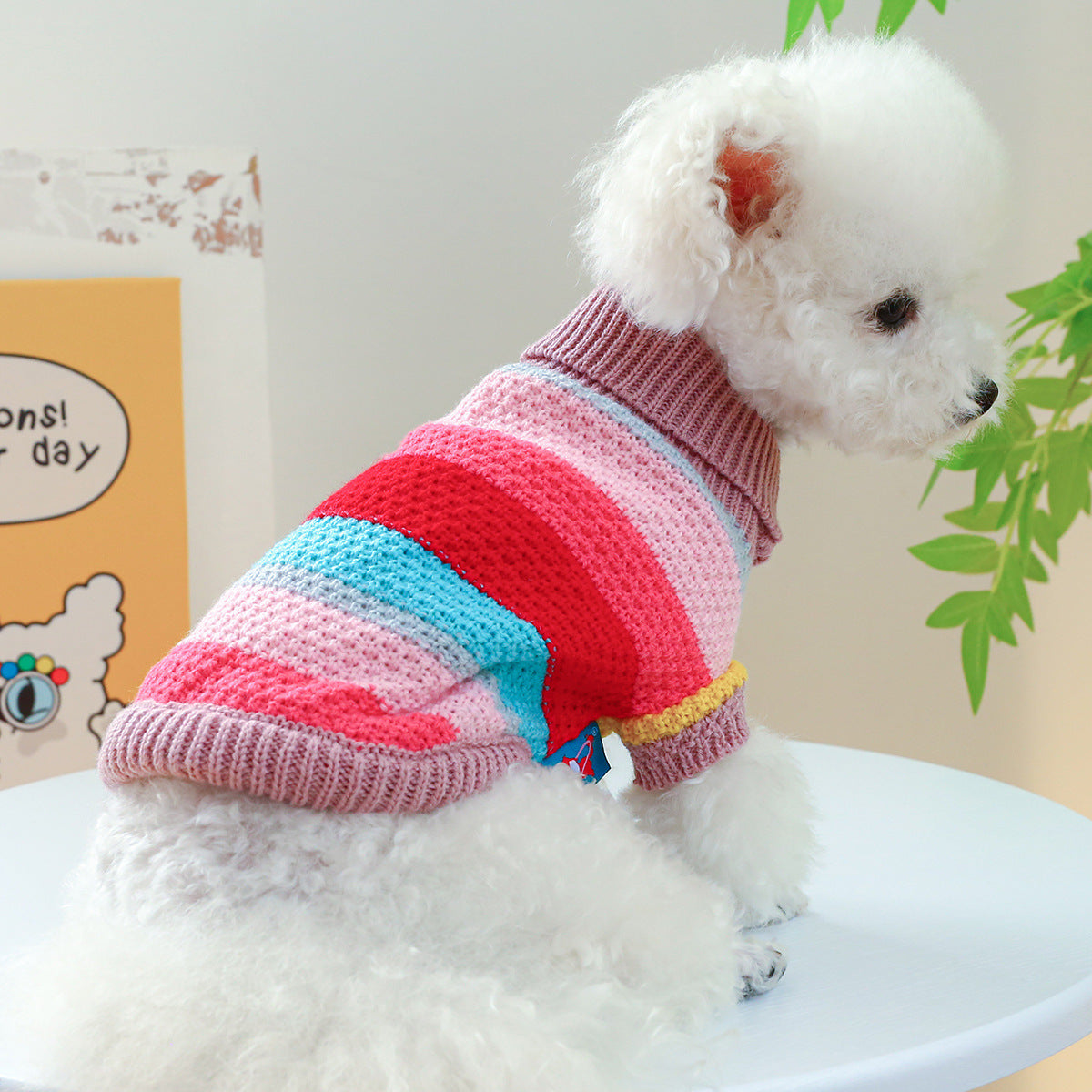 Colorful Stripes Comfortable Pet Sweater for Small Dogs - Chriswell’s