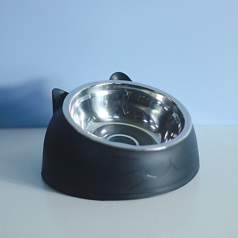 Stainless Steel Double Dog Bowl With Cervical Protection Tilted Pet Food Basin - Chriswell’s