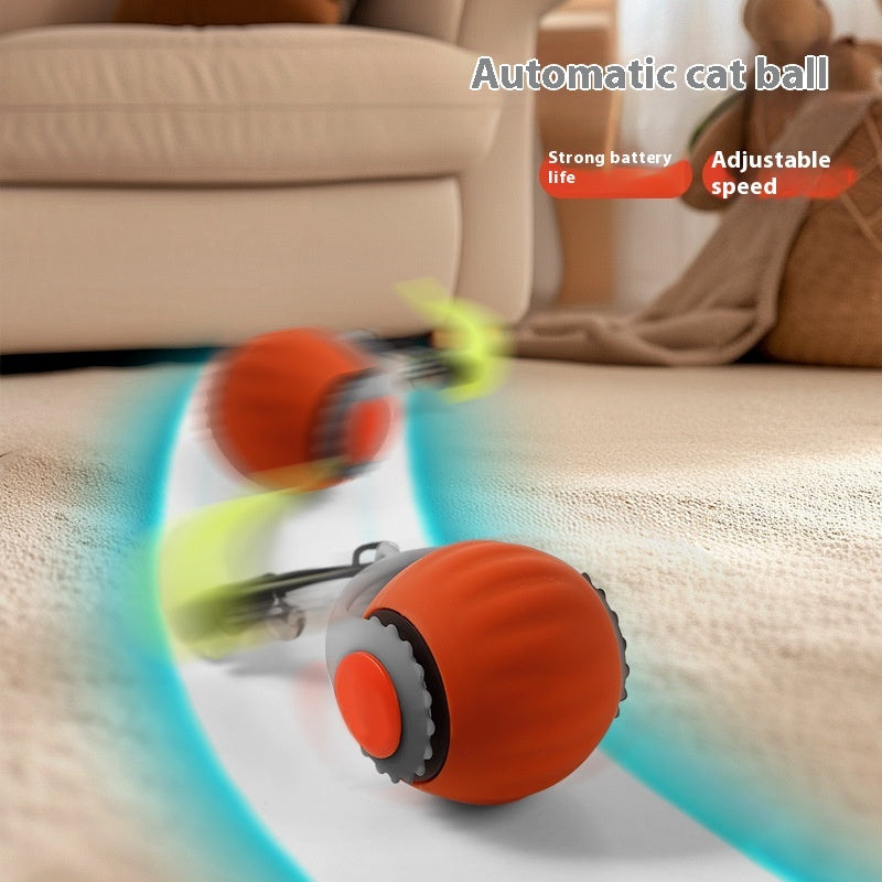 Automatic Funny Cat Toy Ball with Gravity Sensing and Two Modes in Orange and Blue - Chriswell’s