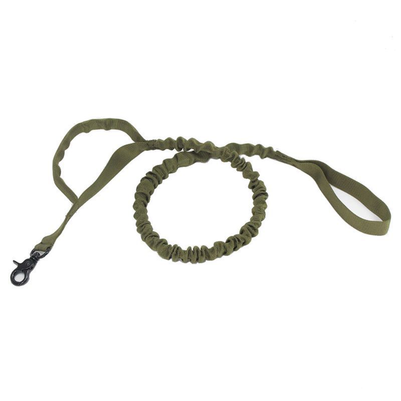 Elastic Buffer Outdoor Dog Traction Rope Nylon Retractable Leash Military Color