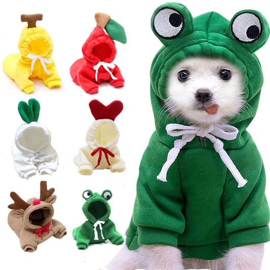 Cute Fruit Hoodies Winter Warm Fleece Dog Clothes for Small Dogs Puppy Cat Costume Coat for French Chihuahua - Chriswell’s