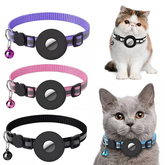 Reflective Waterproof Nylon Collar Holder Case for AirTag Protective Cover for Cat Dog Kitten Puppy - Chriswell’s