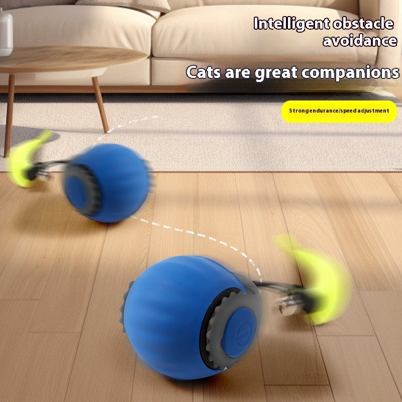 Automatic Funny Cat Toy Ball with Gravity Sensing and Two Modes in Orange and Blue - Chriswell’s