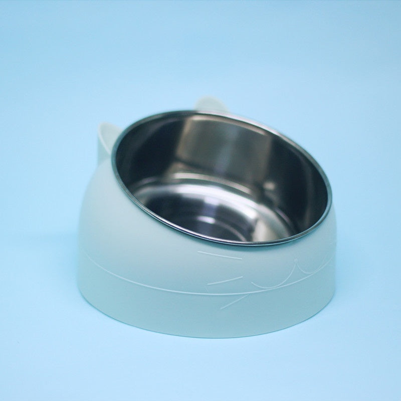 Stainless Steel Double Dog Bowl With Cervical Protection Tilted Pet Food Basin - Chriswell’s