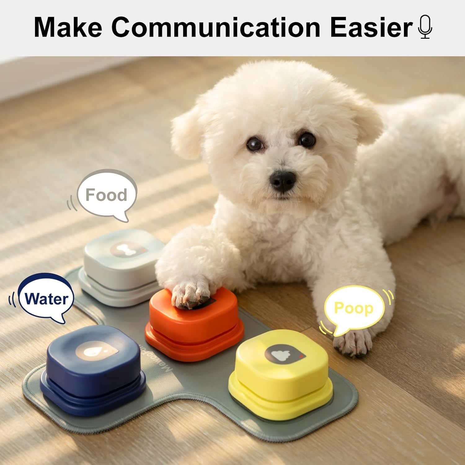 MEWOOFUN Dog Talking Buttons Set - 3 Recordable Communication Buttons With - Chriswell’s