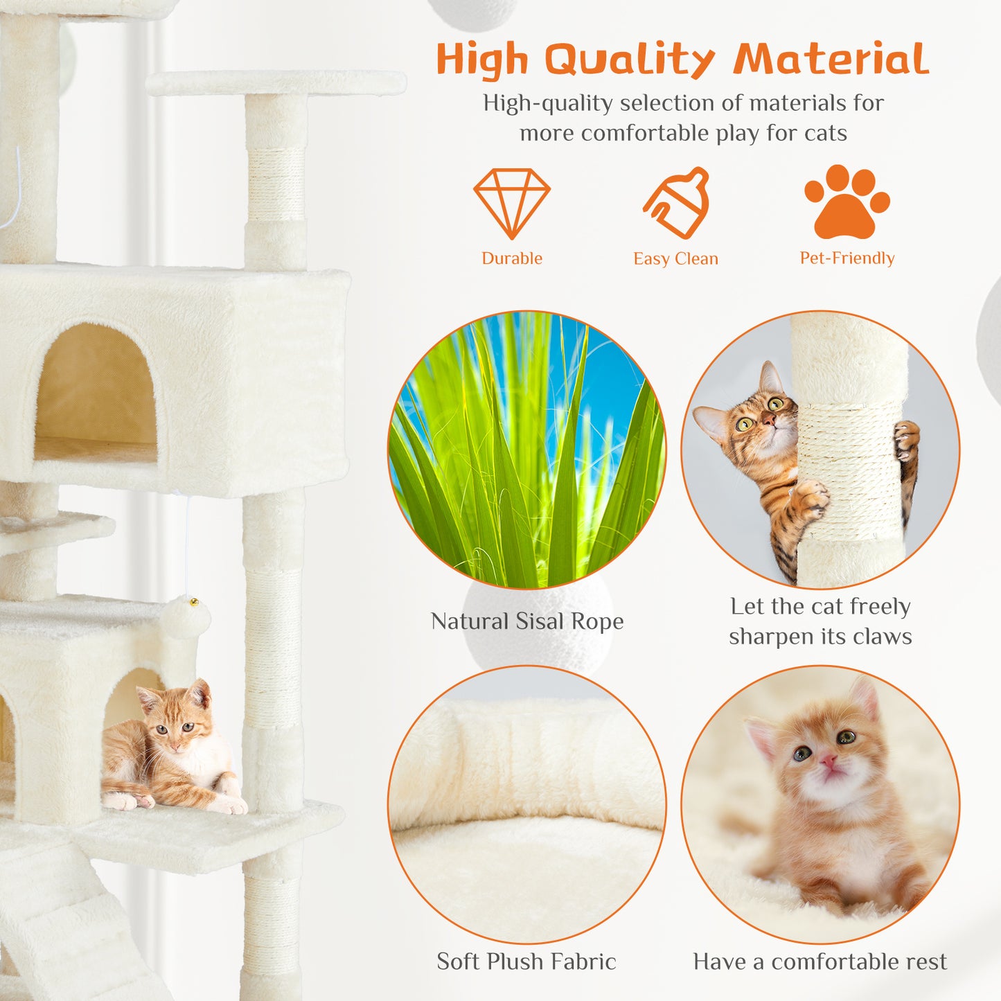 A stylish, all-in-one cat treehouse that combines climbing, lounging, and play—designed for comfort, durability, and endless feline fun