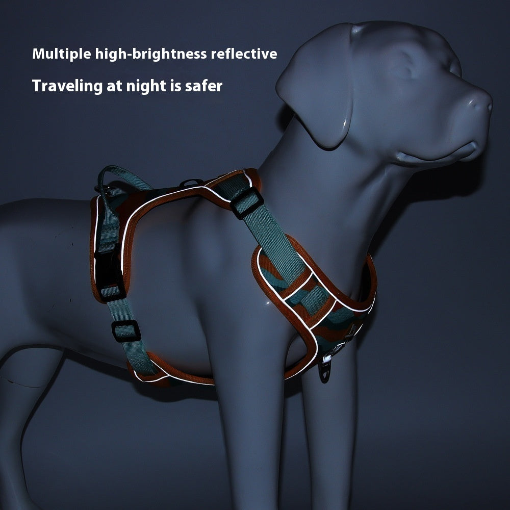 Dog Chest And Back Reflective Adjustable Commuter Harness With Handle For Pets - Chriswell’s