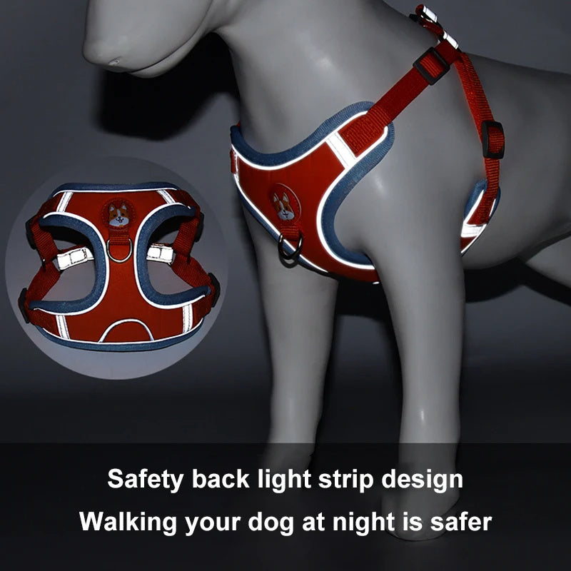 New Dog Leash And Harness Set Adjustable Puppy Cat Harness Vest Reflective No Pull Lead For Small Dogs And Chihuahuas