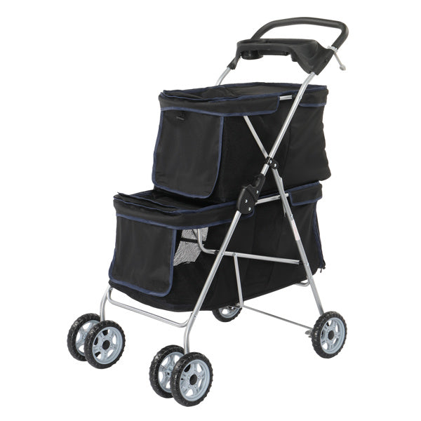 4-Wheeled Double-Decker Pet Stroller for Two Dogs and Cats - Chriswell’s