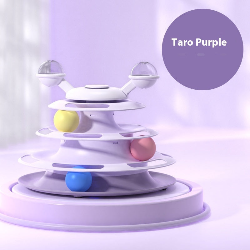 4 Levels Cat Toy Tower Turntable Roller Balls Toys Interactive Intelligence Pets Toys Training Track Puzzle Funny Games Accessories Pet Products - Chriswell’s
