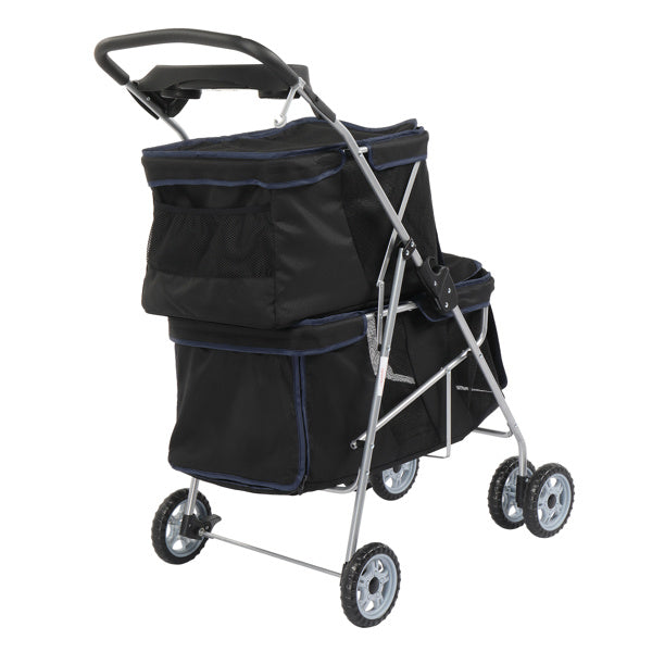 4-Wheeled Double-Decker Pet Stroller for Two Dogs and Cats - Chriswell’s